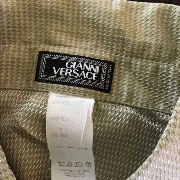 Gianni Versace Vintage 90s Silk Dress Shirt L